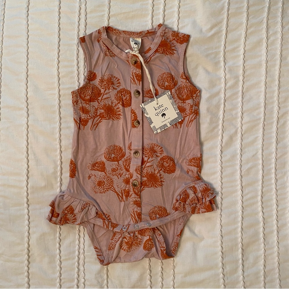NWT Kate Quinn sleeveless ruffle leg bodysuit